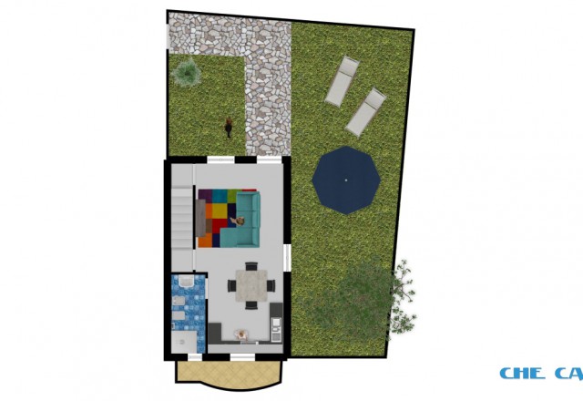 Villa a schiera di testa con ampio giardino privato